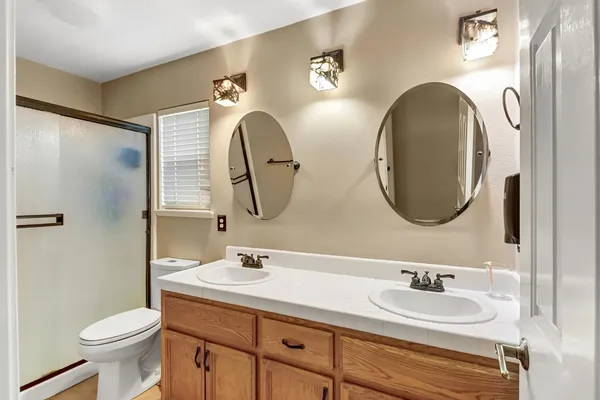 a front view of a house with a glass door