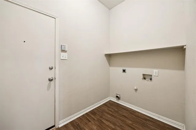 a view of small space with wooden floor