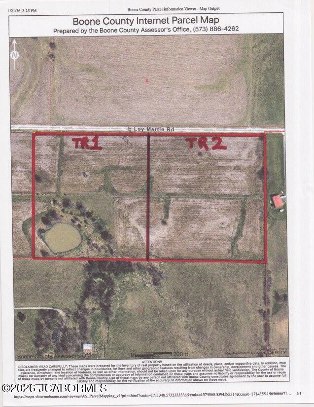 Tbd East Loy Martin Road Ashland, MO 65010 - Photo 1 of 1 Assessor's aerial Tr 1 & 2
