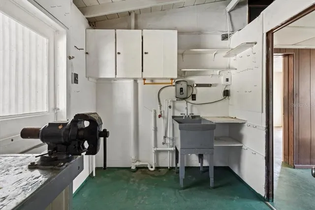 a room with storage and utility