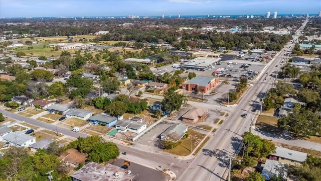an aerial view of a city