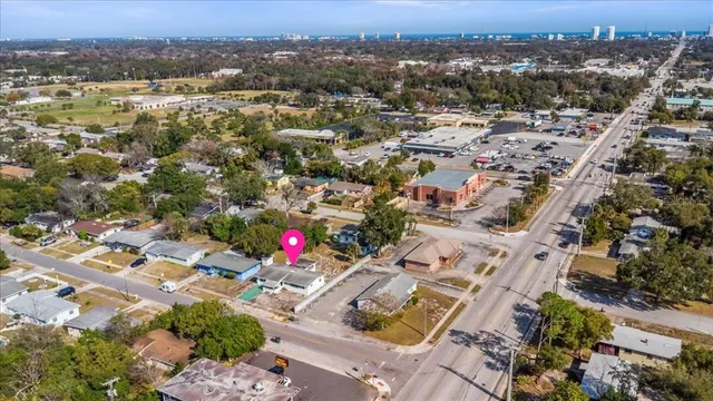 an aerial view of multiple house