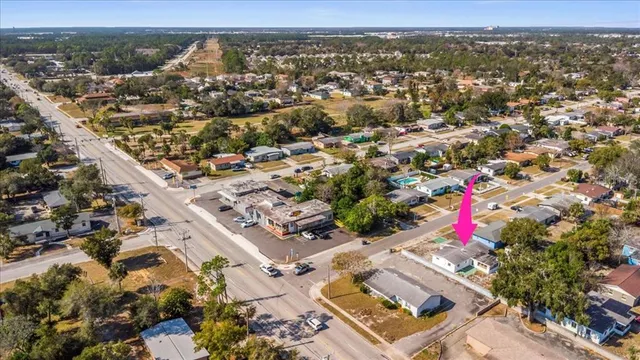 an aerial view of a city