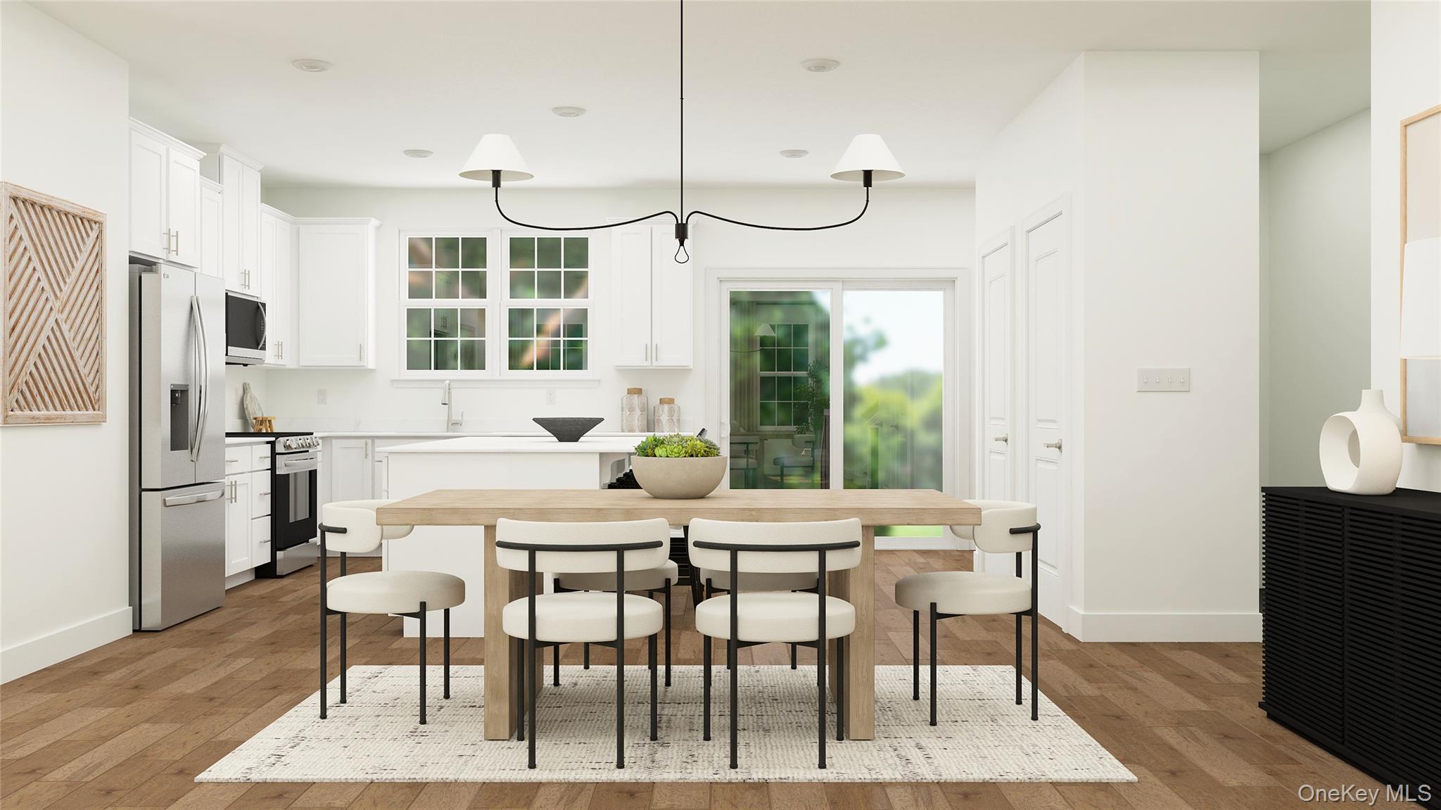 134 Pine Ridge Road Tuxedo Park, NY 10987 - Photo 3 of 22 a view of a dining room with furniture large window and wooden floor