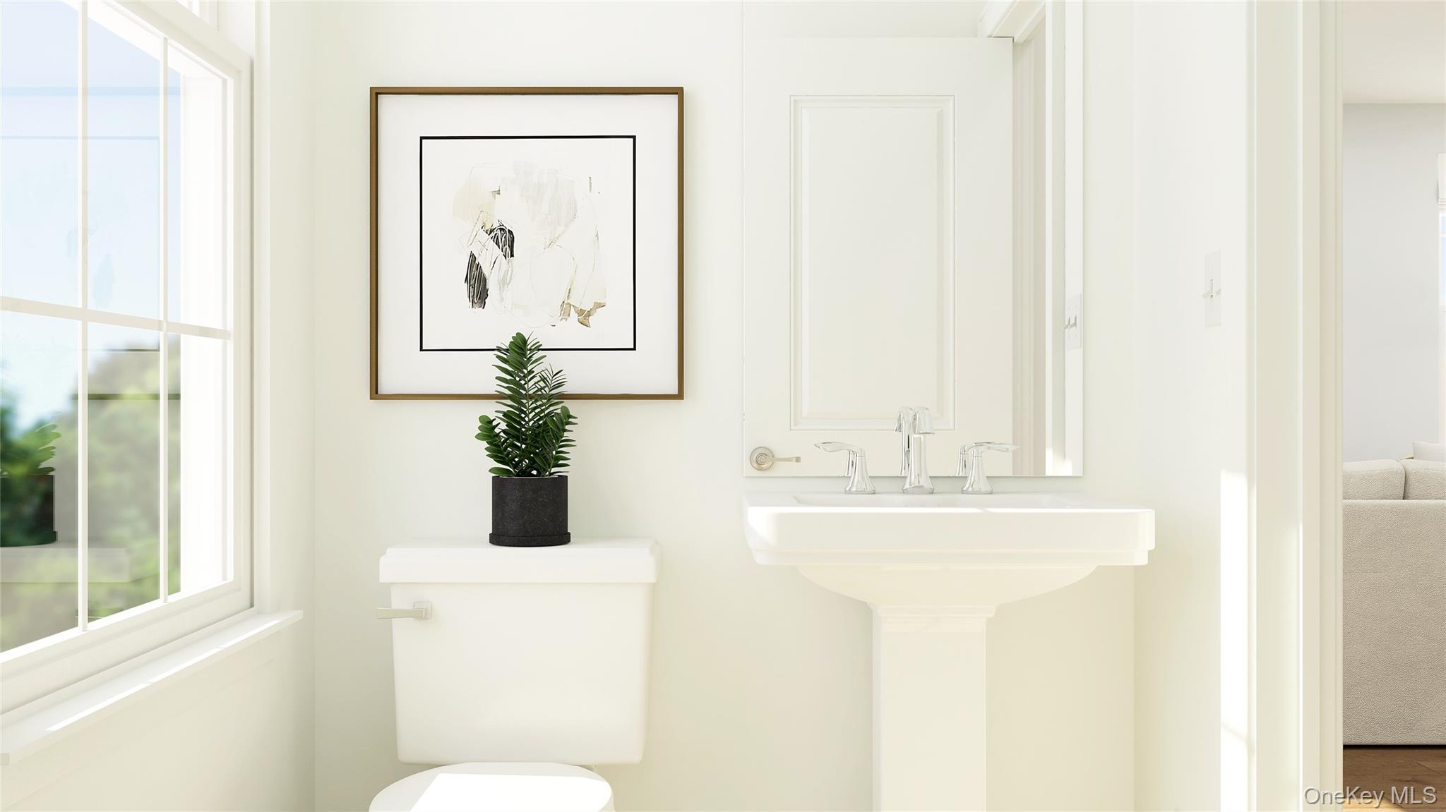 134 Pine Ridge Road Tuxedo Park, NY 10987 - Photo 7 of 22 a bathroom with a toilet sink and mirror