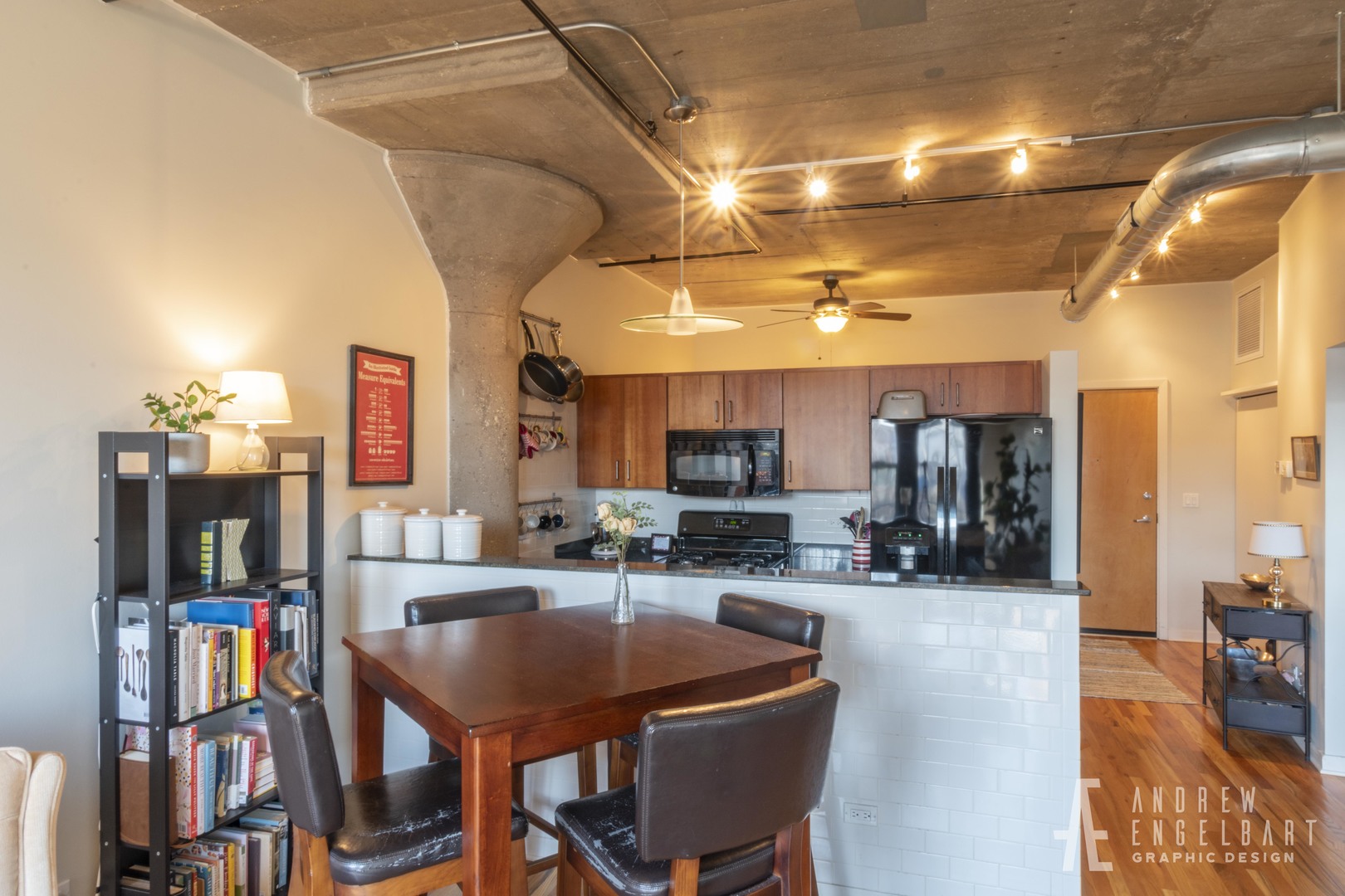 1151 West 15th Street, Unit 209 Chicago, IL 60608 - Photo 6 of 30 a dining room with stainless steel appliances a dining table and chairs with the floor