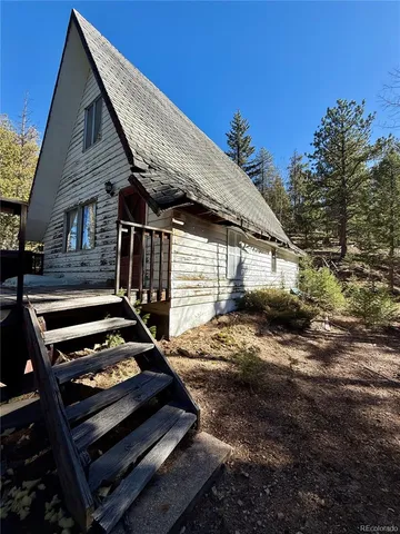 a view of dirt yard with a large tree
