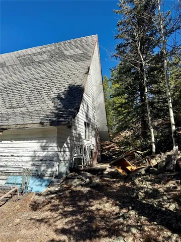 a view of a snow in a yard