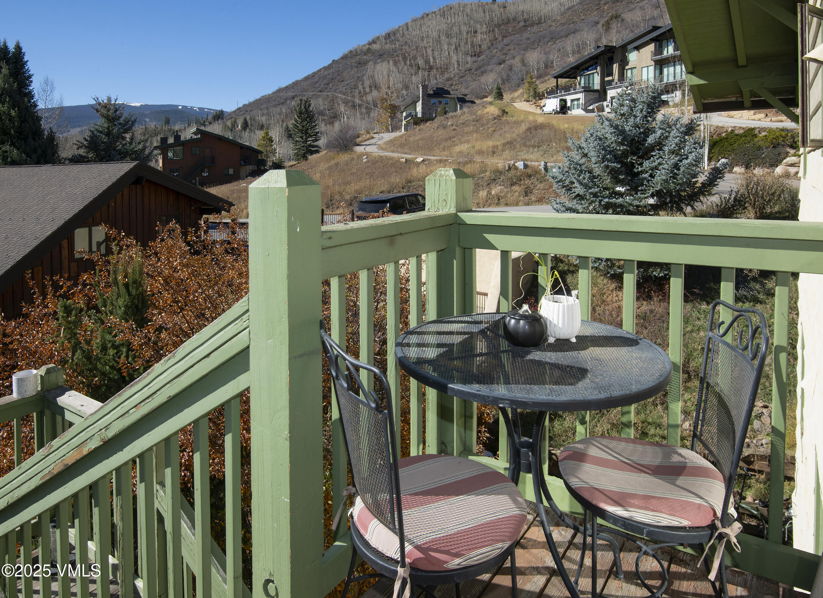 2448 Garmisch Drive, Unit 4 Vail, CO 81657 - Photo 19 of 19 a backyard of a house with table and chairs