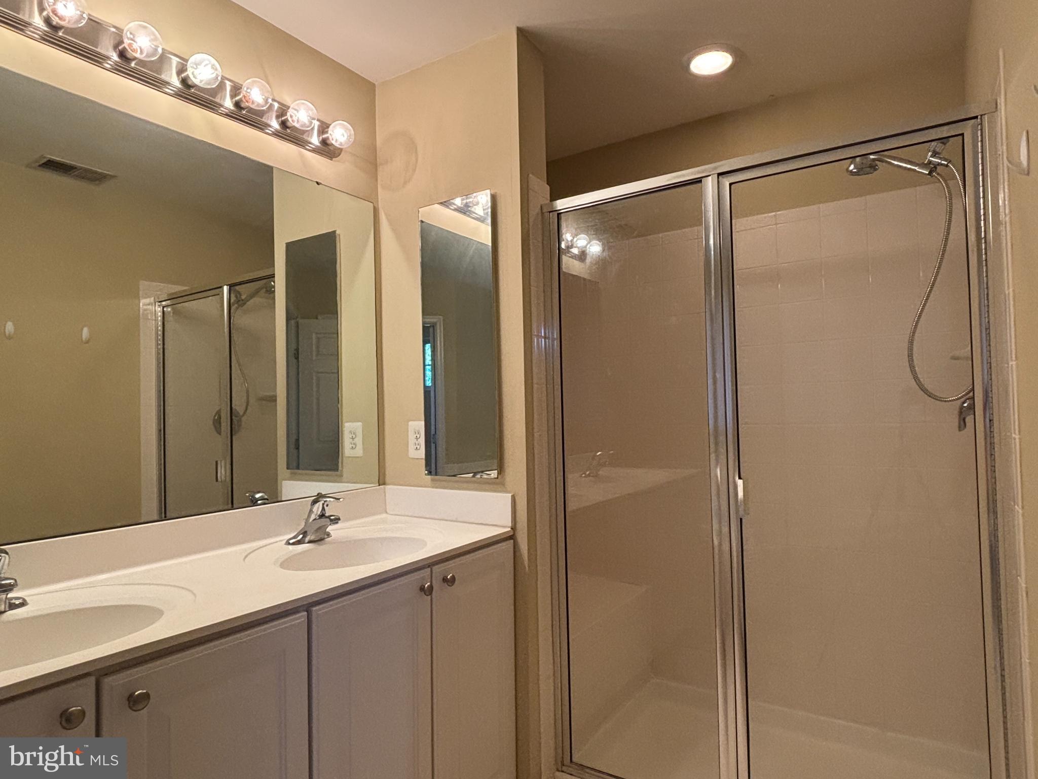 1538 Grosbeak Court Woodbridge, VA 22191 - Photo 19 of 39 a bathroom with a shower sink and mirror