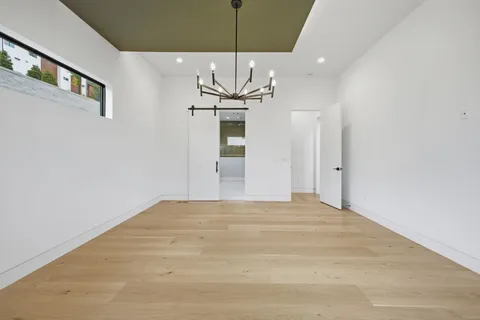 a view of balcony with hardwood
