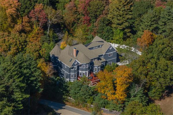 75 Page Road Lincoln, MA 01773 - Photo 25 of 25 an aerial view of a house with a yard
