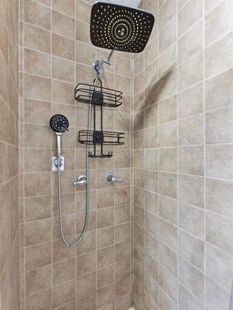 a bathroom with a shower