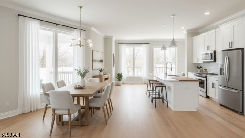 9 Century Place Passaic, NJ 07055 - Photo 3 of 9 a view of a dining room with furniture large windows and wooden floor