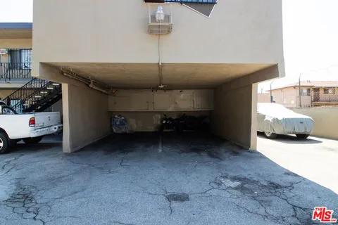 a view of a garage