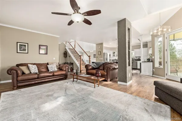 a living room with furniture