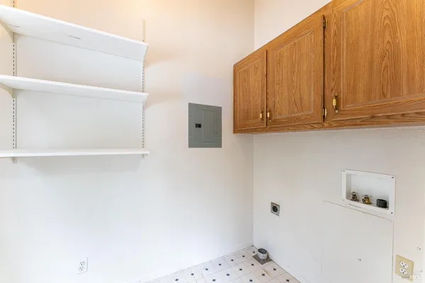an empty room with a window