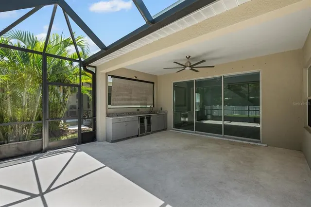 a view of an empty room with a balcony