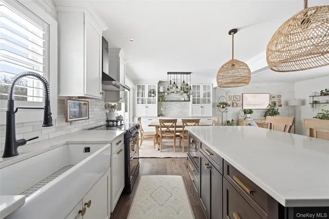 a kitchen with lots of counter top space