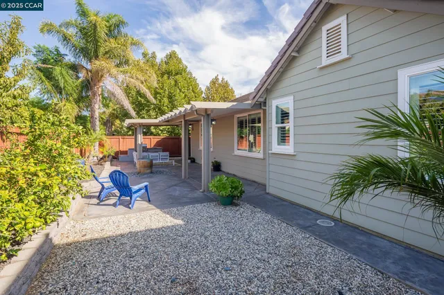 a view of a backyard with a garden