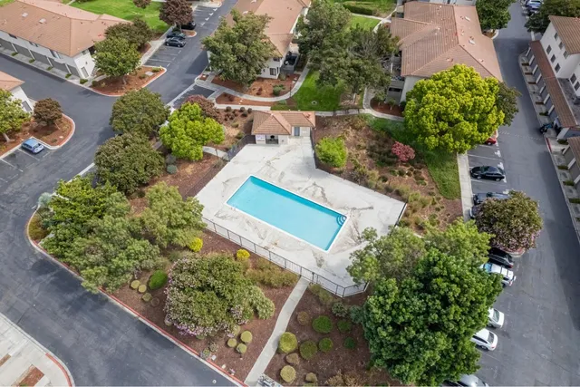 an aerial view of a house