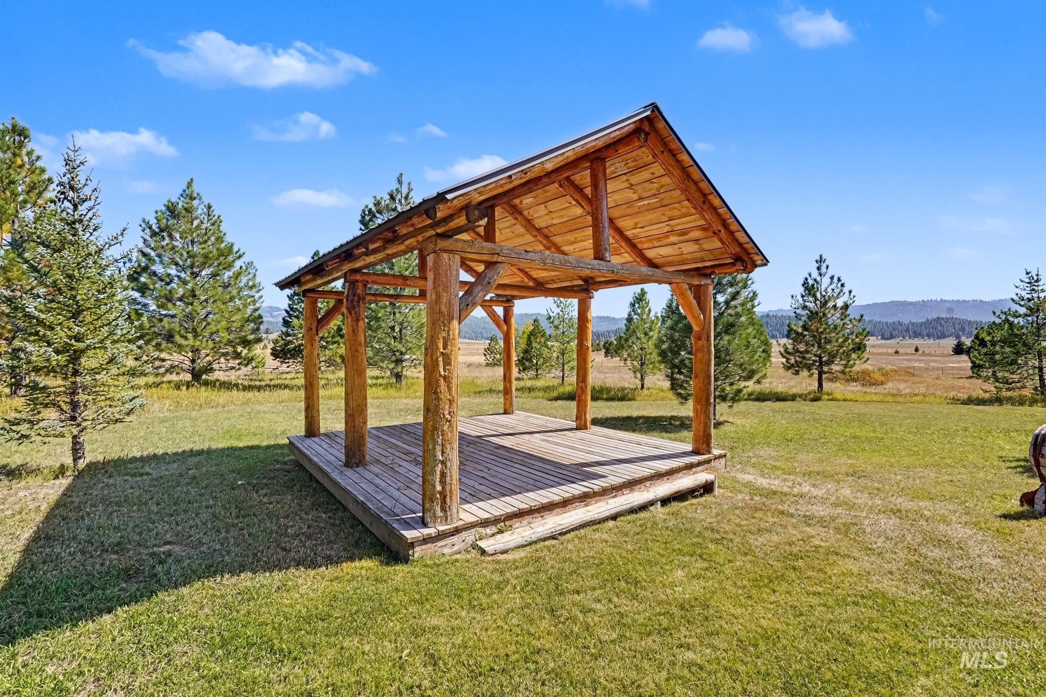 106 Wilderness Lake Road Cascade, ID 83611 - Photo 25 of 35 Wood-frame gazebo with a natural wood deck