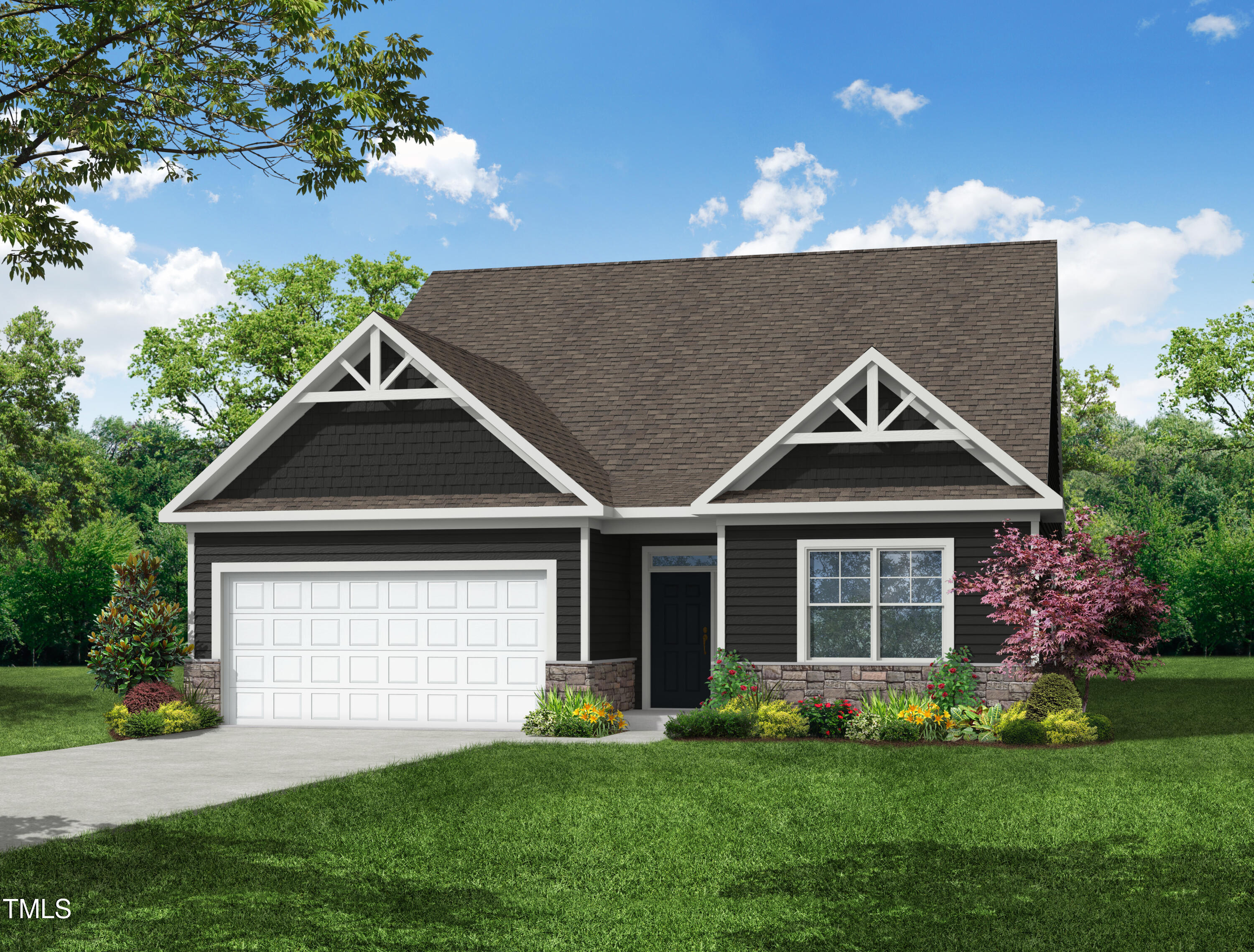 35 Hornbeam Road Youngsville, NC 27596 - Photo 2 of 9 a front view of a house with a garden and yard