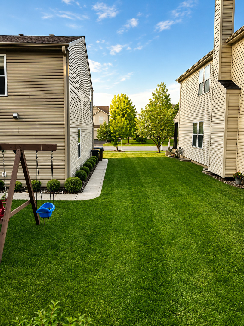 720 Ridge Drive Marengo, IL 60152 - Photo 34 of 34 a view of a backyard with plants and a patio