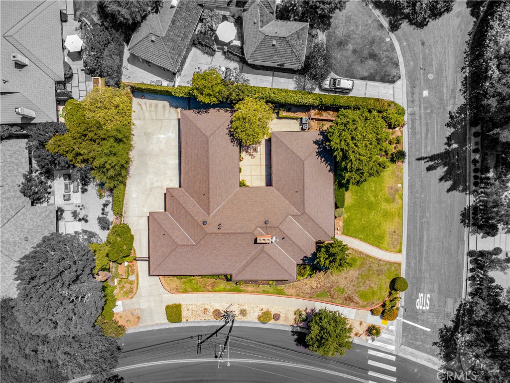 591 Busch Place Pasadena, CA 91105 - Photo 62 of 64 an aerial view of a house with a yard