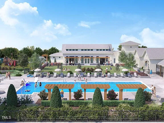 1505 Newpoint Drive Durham, NC 27713 - Photo 44 of 48 an aerial view of a house with outdoor space swimming pool and outdoor seating