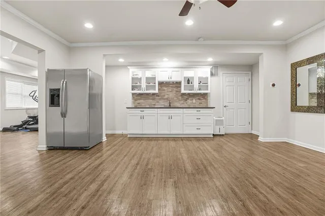 a living room with furniture