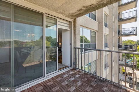 a view of a glass door with a glass door