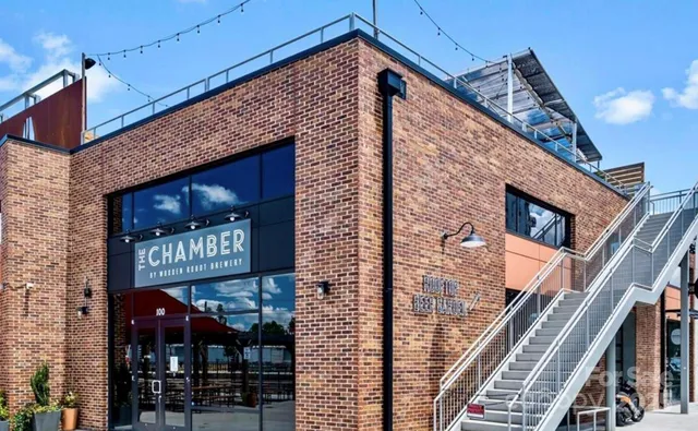 a view of an entrance of the building