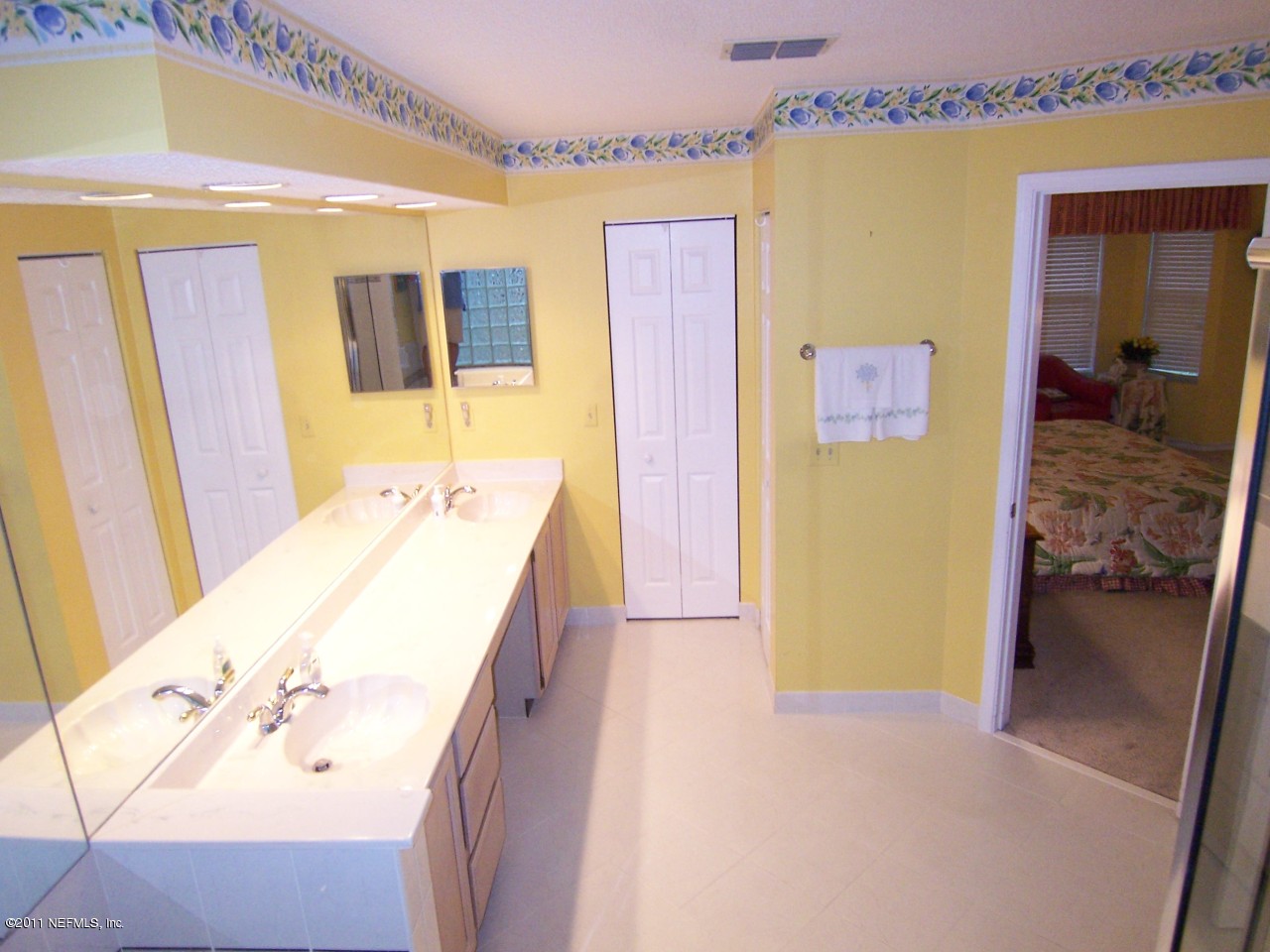 1488 Marsh Rabbit Way Fleming Island, FL 32003 - Photo 9 of 17 a spacious bathroom with a double vanity sink and a mirror