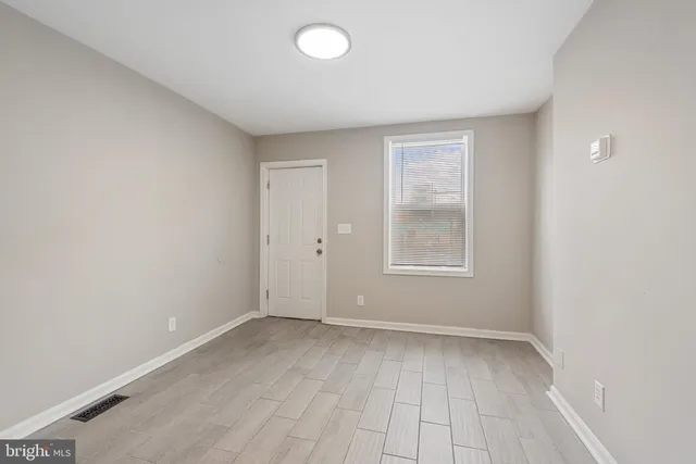 an empty room with a window