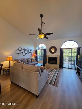 a living room with furniture