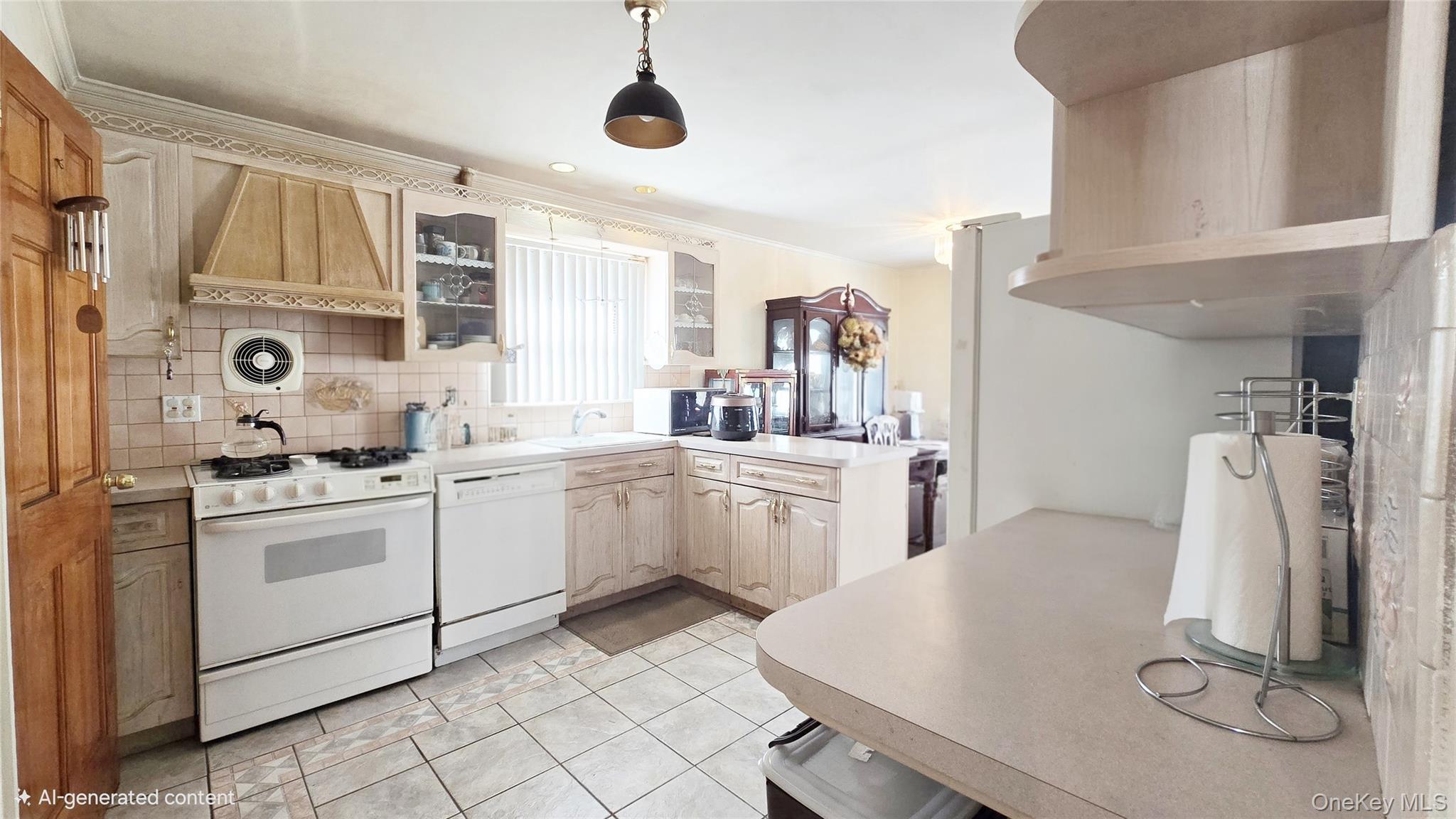 154-07 24th Road Queens, NY 11357 - Photo 4 of 16 a kitchen with white cabinets and white appliances