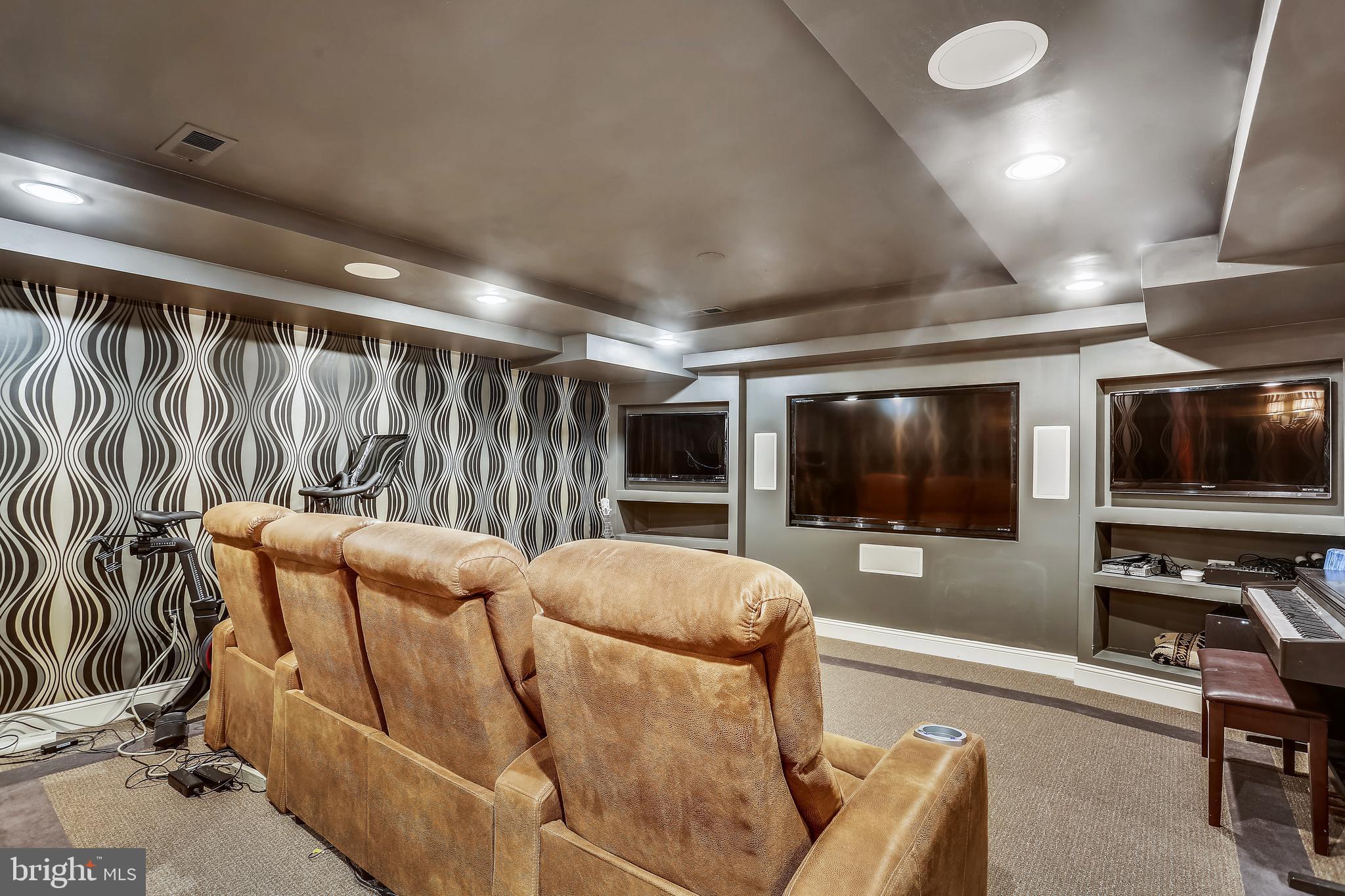 5417 Lambeth Road Bethesda, MD 20814 - Photo 48 of 65 Incredible Media Room with 3 Screens