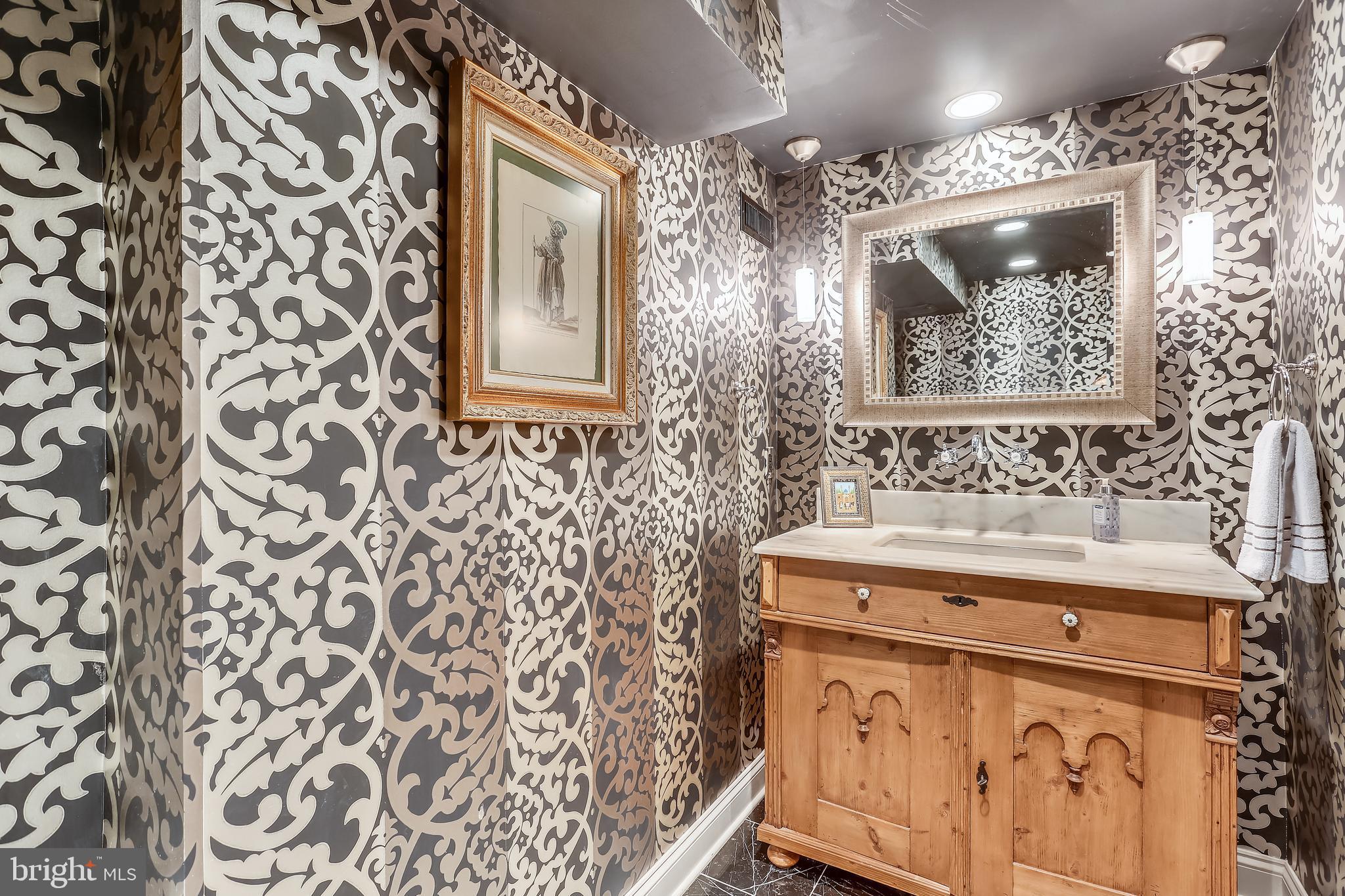 5417 Lambeth Road Bethesda, MD 20814 - Photo 53 of 65 Powder Room with Custom Pine Vanity