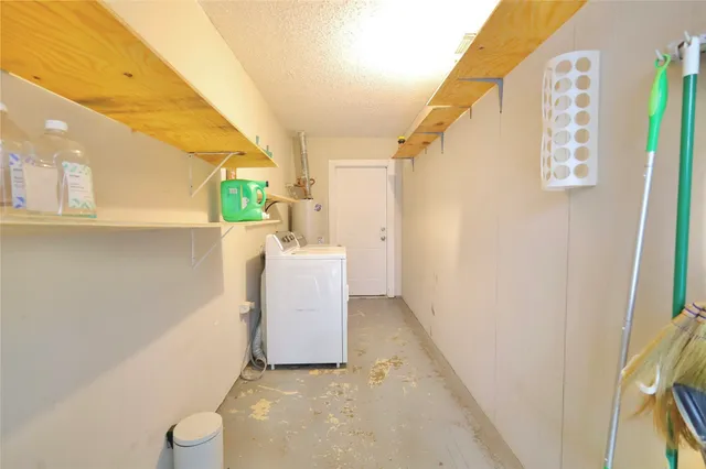 a living room with a couch and a potted plant