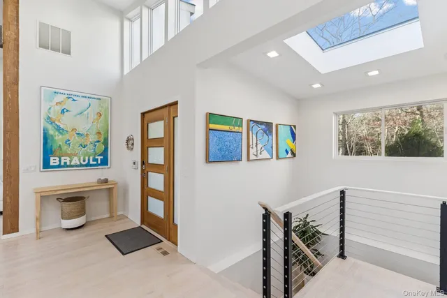 a view of an entryway with furniture