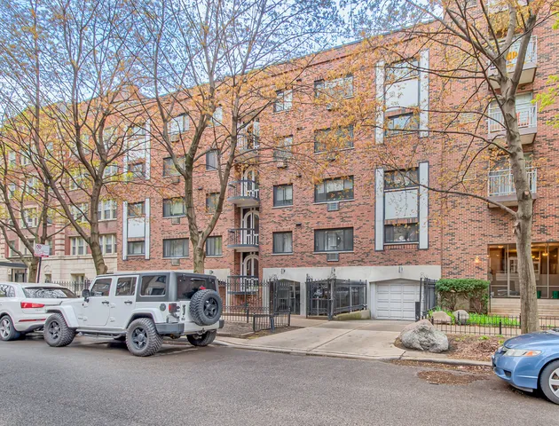 a car parked in front of a building