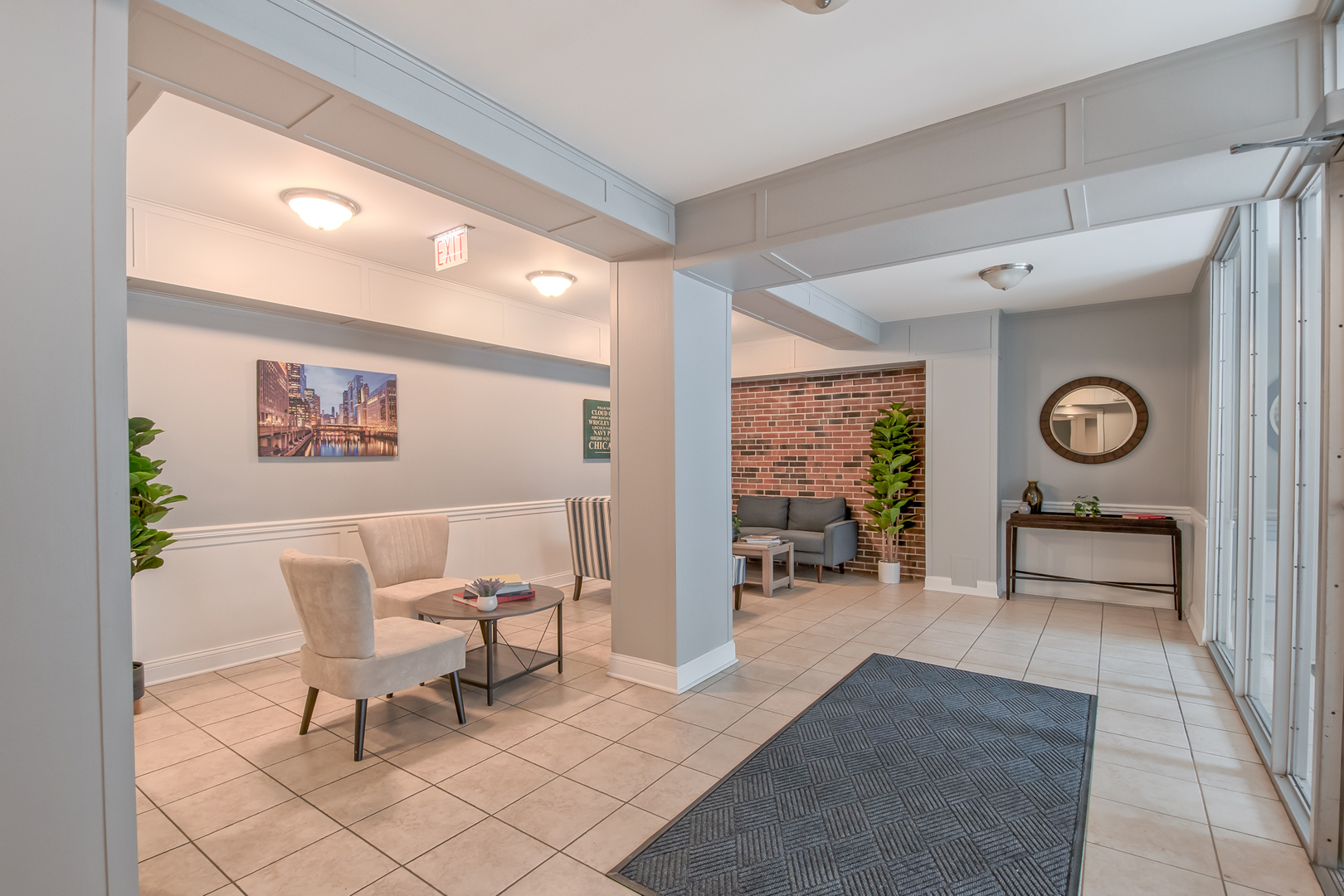 2336 North Commonwealth Avenue, Unit 107 Chicago, IL 60614 - Photo 3 of 12 a living room with furniture and a clock