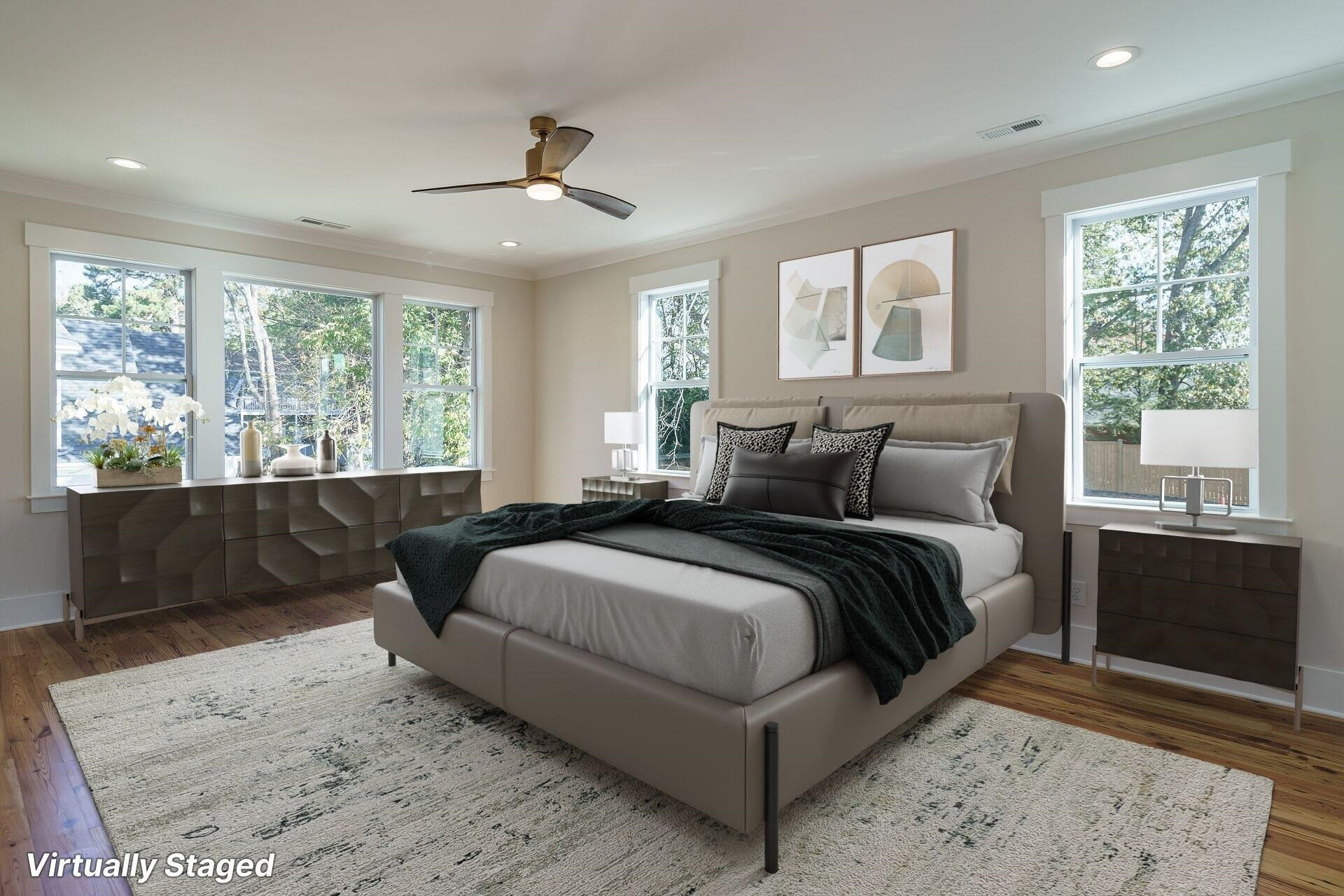 213 Georgetown Road Raleigh, NC 27608 - Photo 14 of 44 a bedroom with a large bed and a window