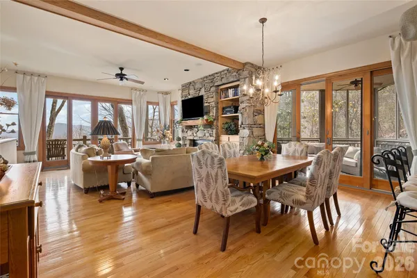 a living room with furniture