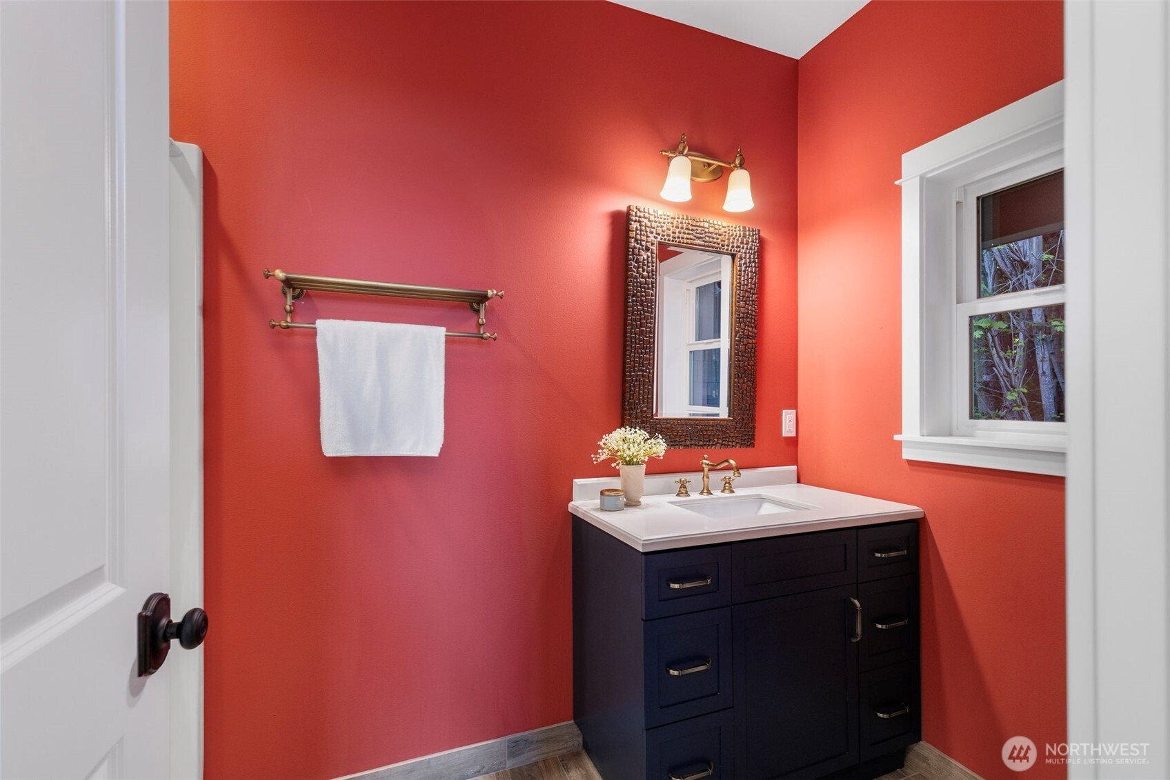 32326 Hoffman Road Northeast Kingston, WA 98346 - Photo 24 of 40 a bathroom with a sink mirror and vanity