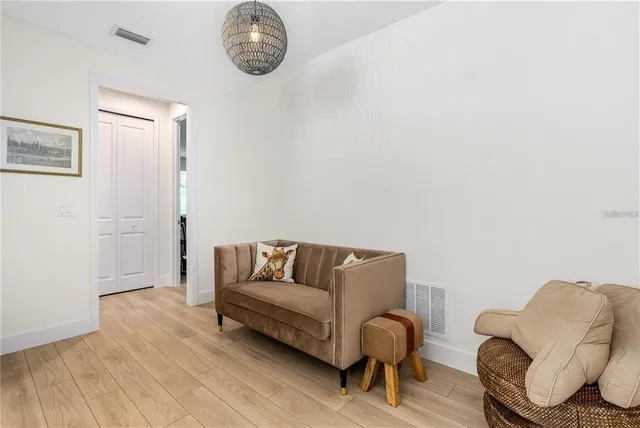 a living room with furniture