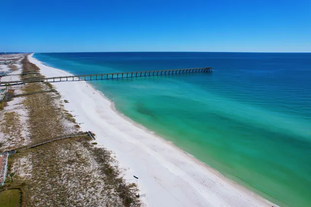 a view of an ocean and beach