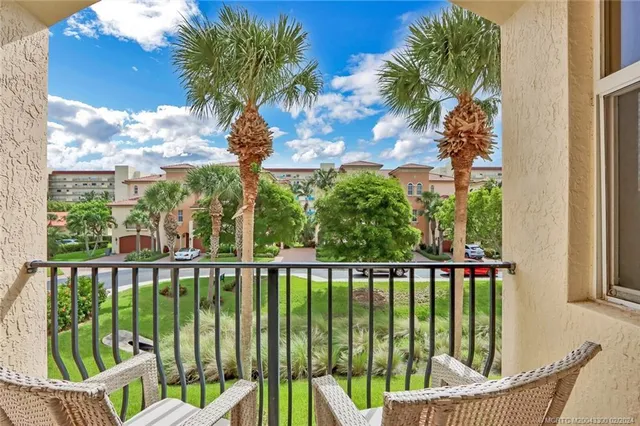 a view of a balcony with lake view