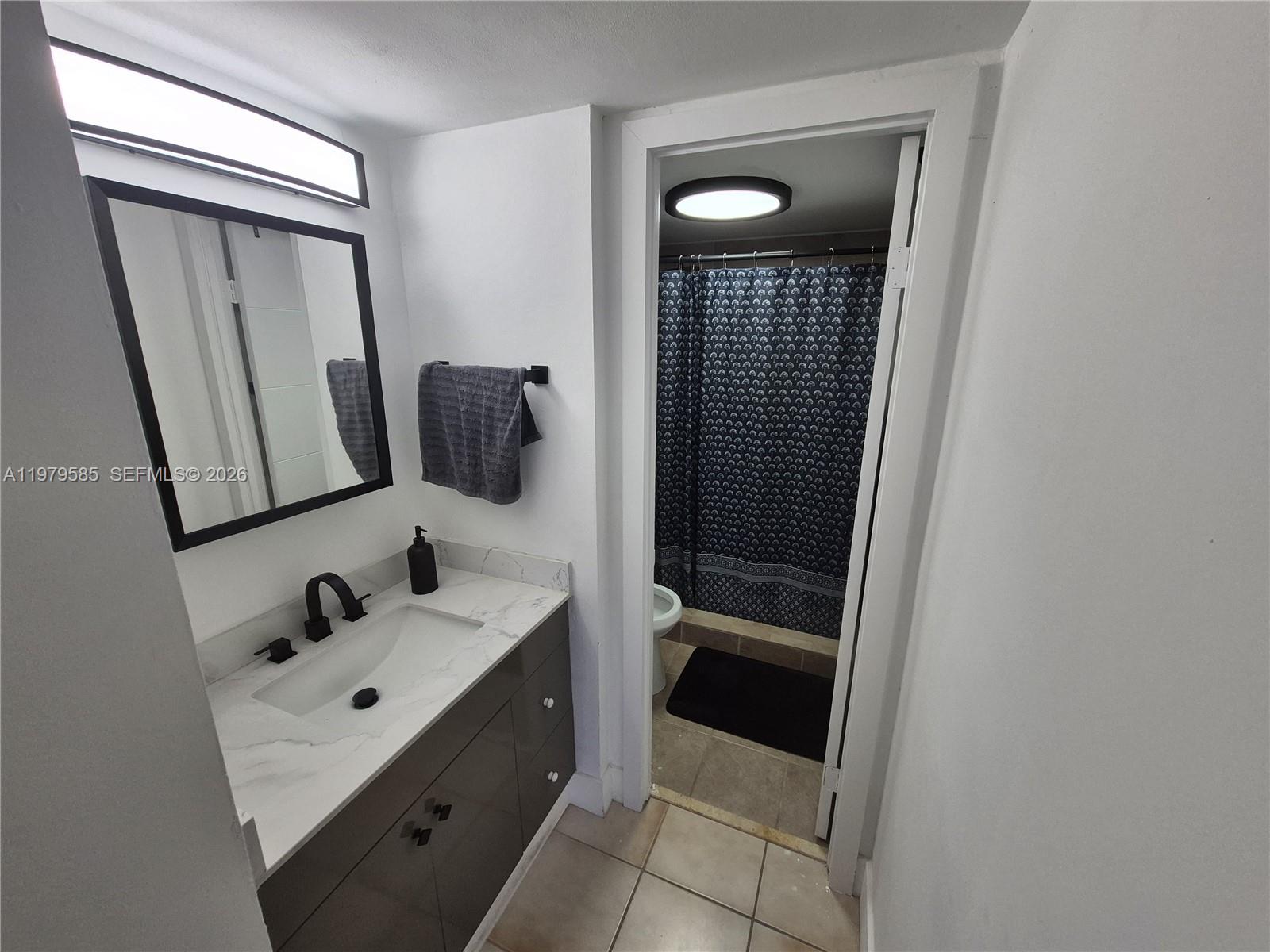 8405 Northwest 8th Street, Unit 304 Miami, FL 33126 - Photo 18 of 24 a bathroom with a sink vanity and mirror